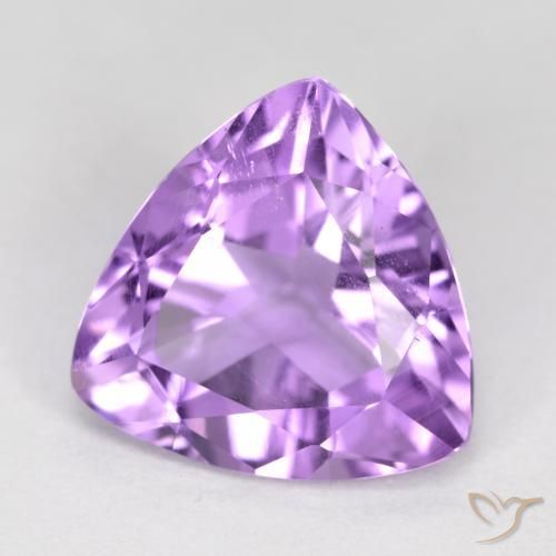 2.72 ct Violet Amethyst Stone, Natural Amethyst in Trillion Facet Shape for Sale