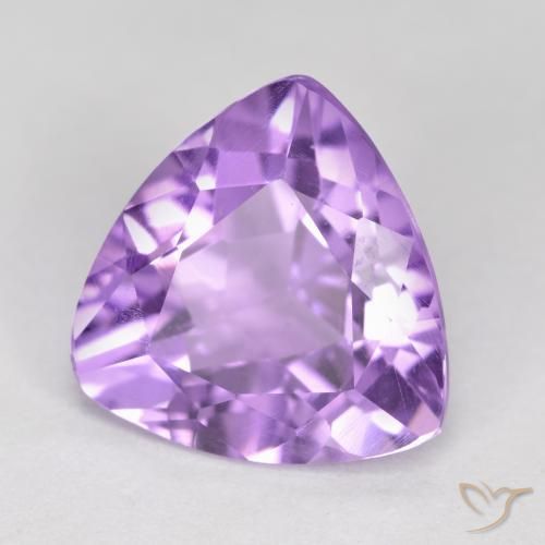 2.71 ct Violet Amethyst Stone, Natural Amethyst in Trillion Facet Shape for Sale