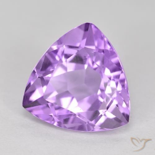 2.94 ct Violet Amethyst Stone, Natural Amethyst in Trillion Facet Shape for Sale