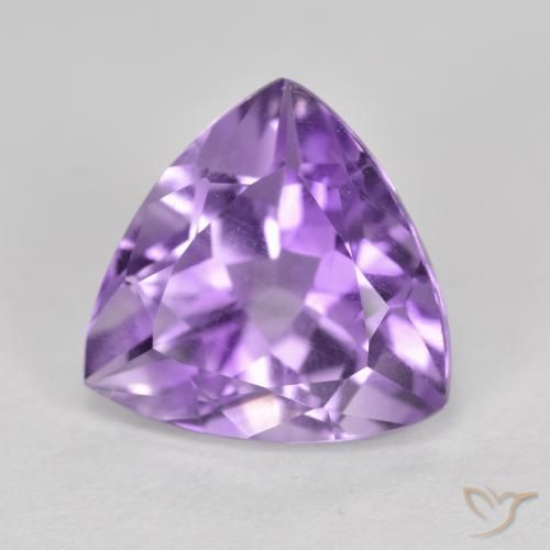 2.93 ct Violet Amethyst Stone, Natural Amethyst in Trillion Facet Shape for Sale