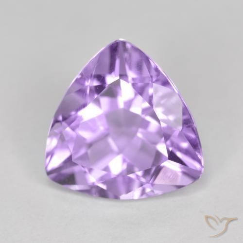 2.86 ct Violet Amethyst Stone, Natural Amethyst in Trillion Facet Shape for Sale