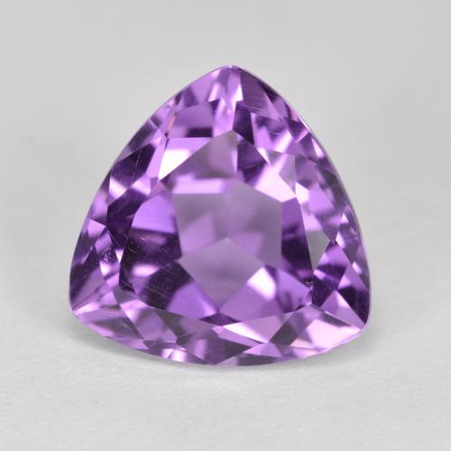 Medium-Dark Violet Amethyst Gem - 3.1ct Trillion Facet (ID: 563552)