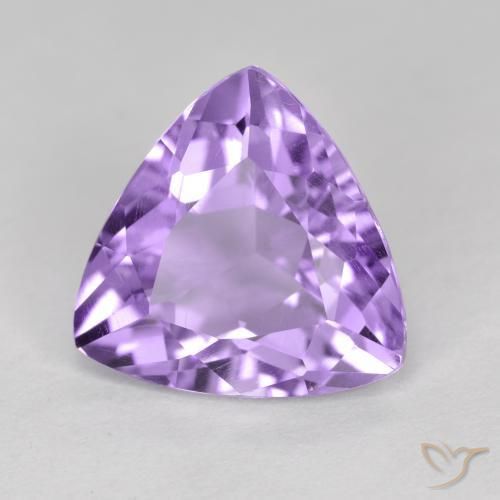 2.81 ct Violet Amethyst Stone, Natural Amethyst in Trillion Facet Shape for Sale