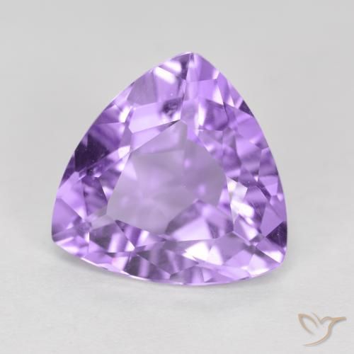 2.86 ct Violet Amethyst Stone, Natural Amethyst in Trillion Facet Shape for Sale