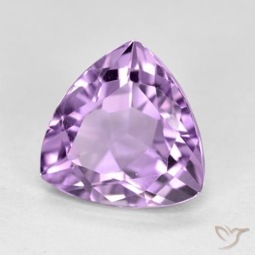 2.89 ct Violet Amethyst Stone, Natural Amethyst in Trillion Facet Shape for Sale