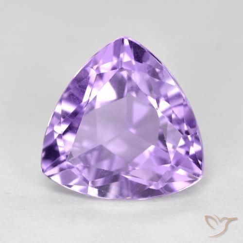 3.18 ct Violet Amethyst Stone, Natural Amethyst in Trillion Facet Shape for Sale