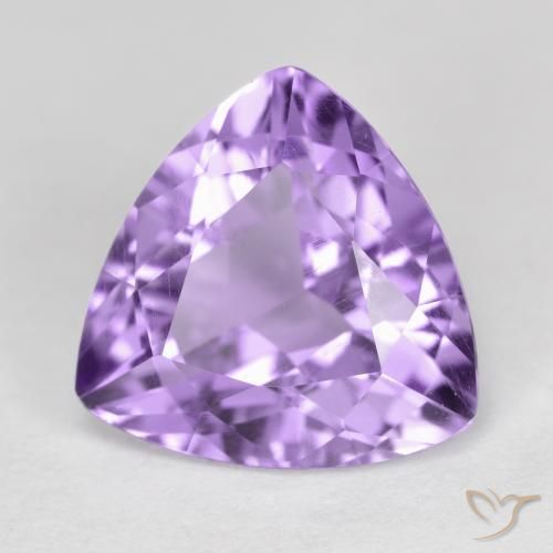 2.80 ct Violet Amethyst Stone, Natural Amethyst in Trillion Facet Shape for Sale
