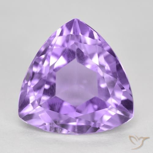 3.17ct Natural Medium Violet Amethyst, Trillion, VS