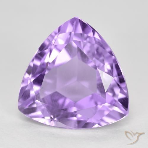 3.17 ct Violet Amethyst Stone, Natural Amethyst in Trillion Facet Shape for Sale