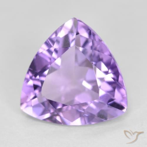 2.73 ct Violet Amethyst Stone, Natural Amethyst in Trillion Facet Shape for Sale
