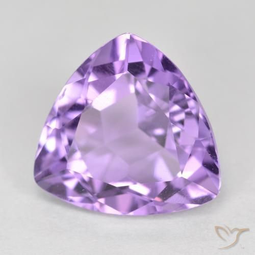 3.05 ct Violet Amethyst Stone, Natural Amethyst in Trillion Facet Shape for Sale