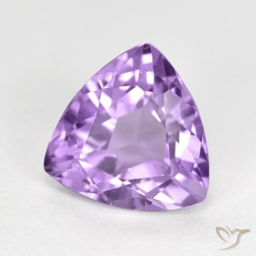 3.01 ct Violet Amethyst Stone, Natural Amethyst in Trillion Facet Shape for Sale