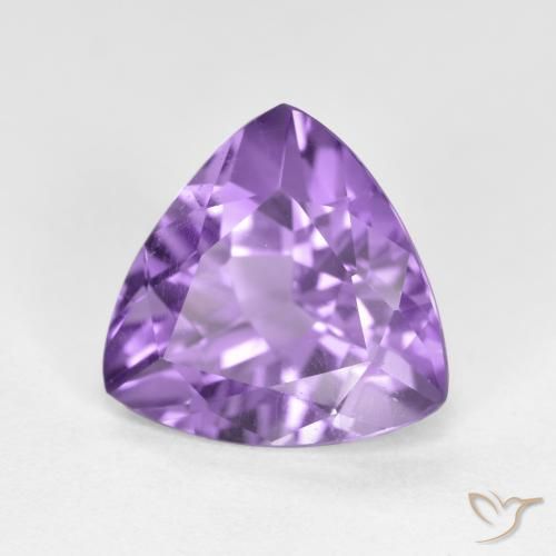 2.67 ct Violet Amethyst Stone, Natural Amethyst in Trillion Facet Shape for Sale