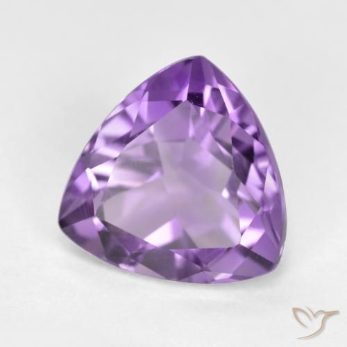 2.96 ct Violet Amethyst Stone, Natural Amethyst in Trillion Facet Shape for Sale