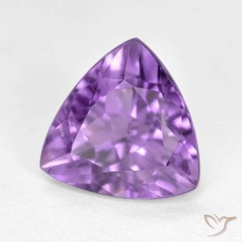2.78 ct Violet Amethyst Stone, Natural Amethyst in Trillion Facet Shape for Sale