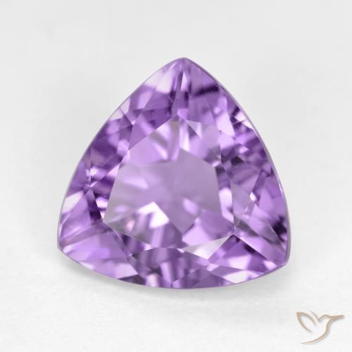 2.81 ct Violet Amethyst Stone, Natural Amethyst in Trillion Facet Shape for Sale