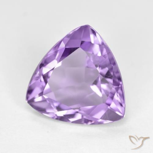 2.71 ct Violet Amethyst Stone, Natural Amethyst in Trillion Facet Shape for Sale