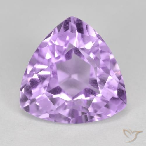 3.07ct Natural Medium Violet Amethyst, Trillion, VS