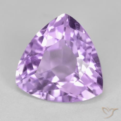 3.07 ct Violet Amethyst Stone, Natural Amethyst in Trillion Facet Shape for Sale