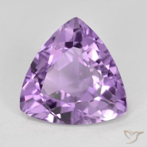 2.67 ct Violet Amethyst Stone, Natural Amethyst in Trillion Facet Shape for Sale