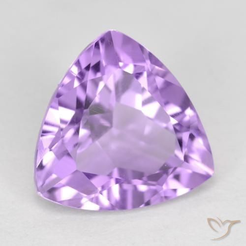 2.93 ct Violet Amethyst Stone, Natural Amethyst in Trillion Facet Shape for Sale