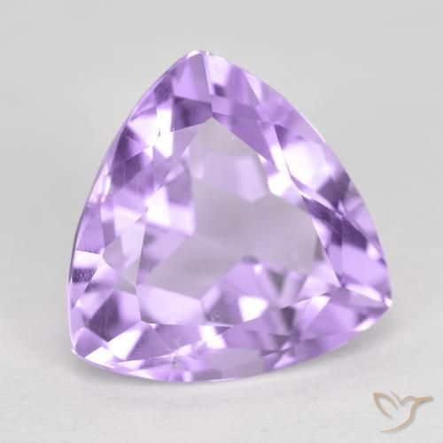 3.09 ct Violet Amethyst Stone, Natural Amethyst in Trillion Facet Shape for Sale