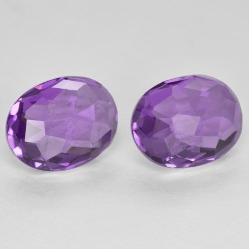 Medium Violet Amethyst Gem - 1.2ct Oval Checkerboard (double sided) (ID: 571270)