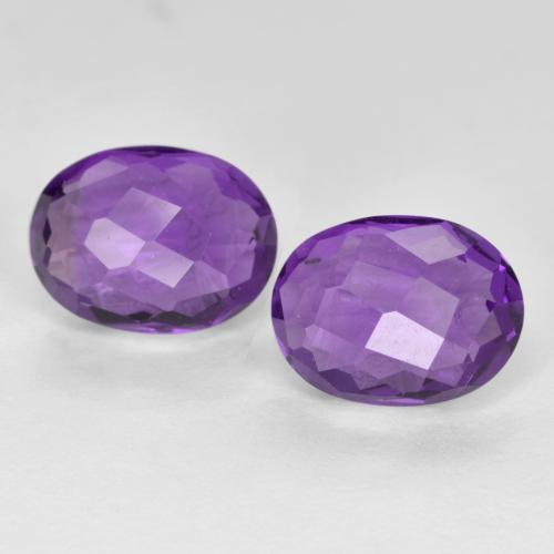Medium Violet Amethyst Gem - 1.3ct Oval Checkerboard (double sided) (ID: 571272)