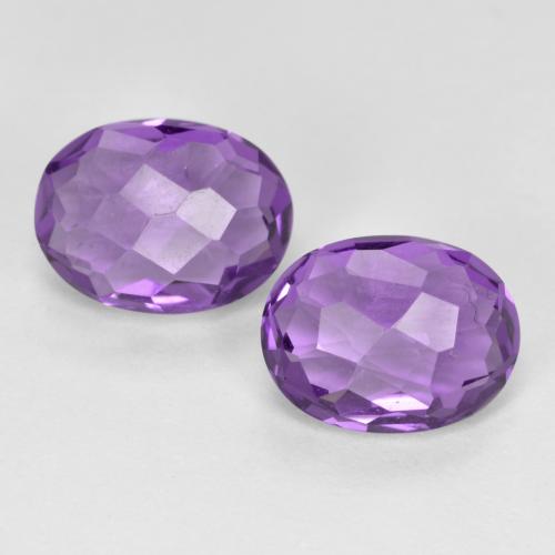 Medium Violet Аметист Камень - 1.2ct Форма Овал шахматная огранка (двусторонняя) (ID: 571273)