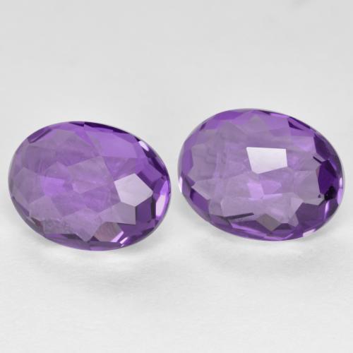 Deep Violet Amethyst Gem - 1.2ct Oval Checkerboard (double sided) (ID: 571276)