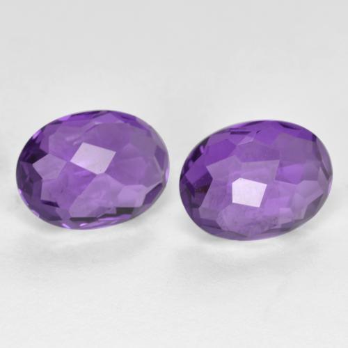 Medium Violet Amethyst Gem - 1.2ct Oval Checkerboard (double sided) (ID: 571278)