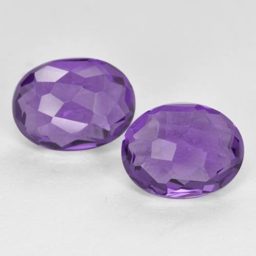 Medium Violet Amethyst Gem - 1.2ct Oval Checkerboard (double sided) (ID: 571279)
