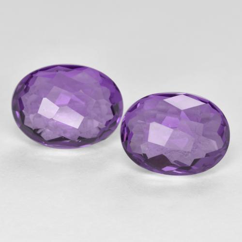 Medium Violet Amethyst Gem - 1.3ct Oval Checkerboard (double sided) (ID: 571281)