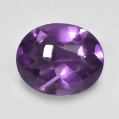 Dark Violet Amethyst Gem - 4.3ct Oval Buff-Top (ID: 571292)