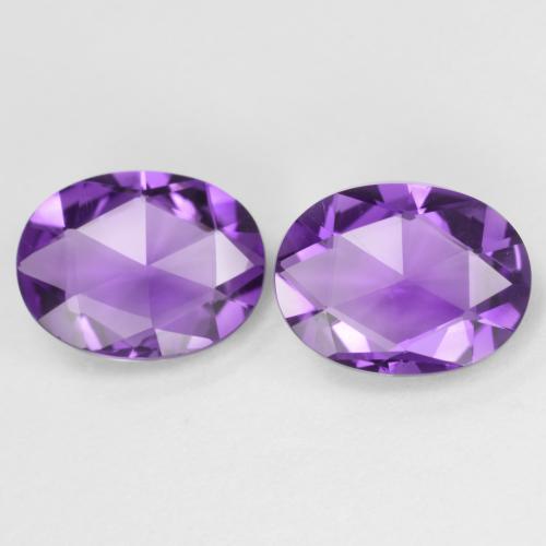 Vivid Violet Аметист Камень - 1ct Форма Овал шахматная огранка (двусторонняя) (ID: 571433)