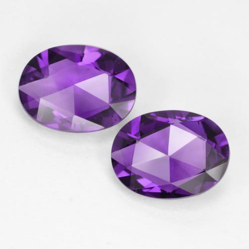 Deep Violet Amethyst Gem - 1ct Oval Checkerboard (double sided) (ID: 571435)