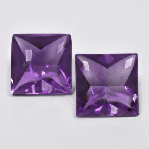 Reddish Violet Amethyst Gem - 2.9ct Square Buff-Top (ID: 571445)