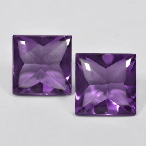 Темно-фиолетовый Аметист Камень - 3.1ct Квадратная форма огранка Buff-Top (ID: 571446)