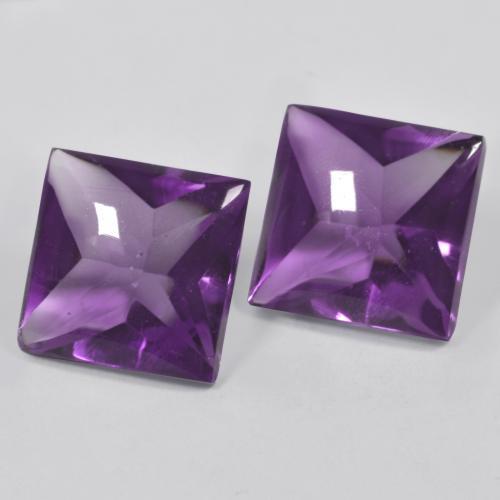 Medium Violet Amethyst Gem - 3.2ct Square Buff-Top (ID: 571447)