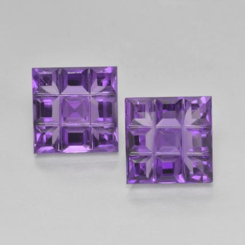 Medium-Light Violet Аметист Камень - 1.5ct Square Mixed-Cut (ID: 571471)