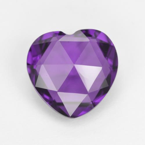 Intense Violet Amethyst Gem - 3.2ct Heart Checkerboard (double sided) (ID: 571475)