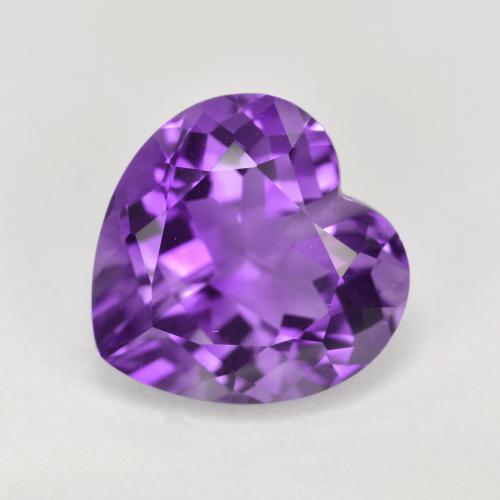 Vivid Violet Аметист Камень - 3.4ct Half-Drilled Heart Facet (ID: 572117)