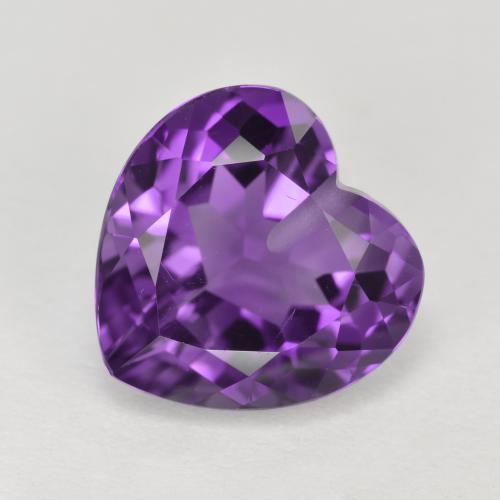 tiefviolett Amethyst Edelstein - 3.6ct Half-Drilled Heart Facet (ID: 572119)