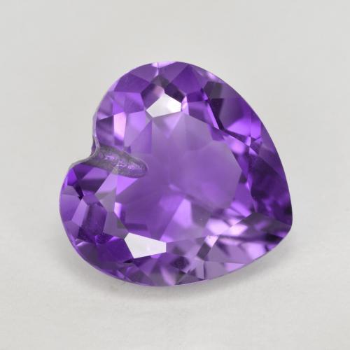 Violeta vívido Amatista Gema - 3.1ct Corazón facetado perforado a la mitad (ID: 572122)