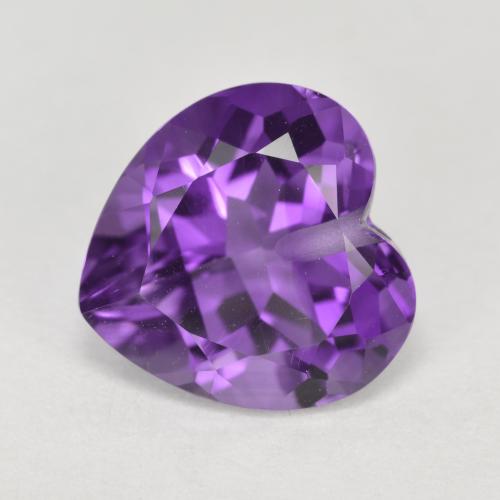 Violeta medio Amatista Gema - 3.4ct Corazón facetado perforado a la mitad (ID: 572124)