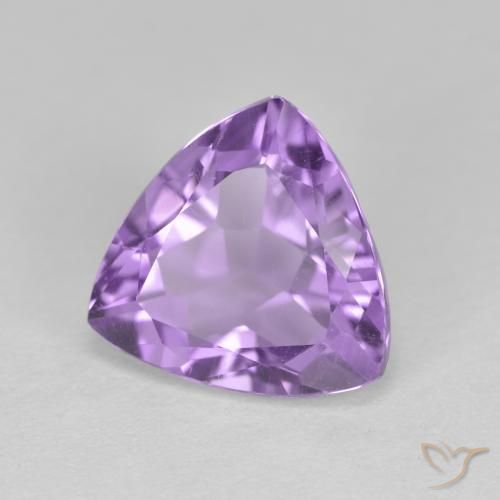 2.90 ct Violet Amethyst Stone, Natural Amethyst in Trillion Facet Shape for Sale
