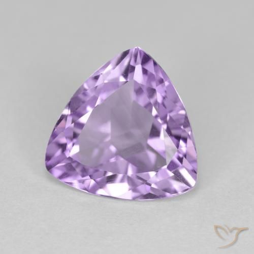 2.78 ct Violet Amethyst Stone, Natural Amethyst in Trillion Facet Shape for Sale
