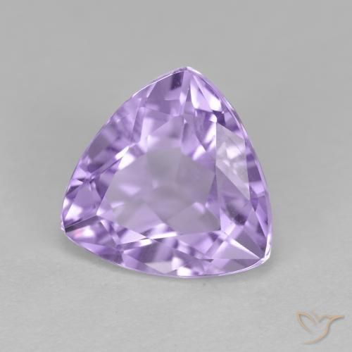 3.04 ct Violet Amethyst Stone, Natural Amethyst in Trillion Facet Shape for Sale