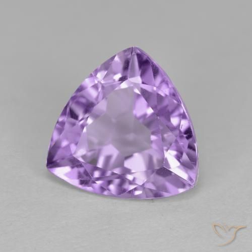 2.91 ct Violet Amethyst Stone, Natural Amethyst in Trillion Facet Shape for Sale