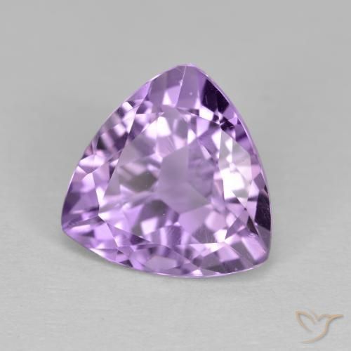 3.02 ct Violet Amethyst Stone, Natural Amethyst in Trillion Facet Shape for Sale